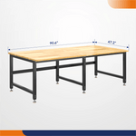 4Dock Heavy-Duty 90 x 48 Industrial Workbench (Black Frame)-WB5B-96RB-Casters Not Needed-Garage Giant 