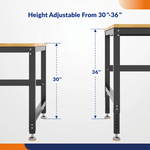 4Dock Heavy-Duty 90 x 48 Industrial Workbench (Black Frame)-WB5B-96RB-Casters Not Needed-Garage Giant 