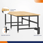 4Dock Heavy-Duty 90 x 48 Industrial Workbench (Black Frame)-WB5B-96RB-Casters Not Needed-Garage Giant 