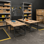 4Dock Heavy-Duty 90 x 48 Industrial Workbench (Black Frame)-WB5B-96RB-Casters Not Needed-Garage Giant 