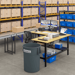 4Dock Heavy-Duty L-Shaped Industrial Workbench with Steel Shelf (Black Frame)-WB5LB-72RB-TTB-Casters Not Needed-Garage Giant 