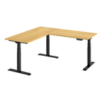 4Dock Electric L-Shaped Height-Adjustable Industrial Workbench (Black Frame)-WB5TB-60RB-Garage Giant 