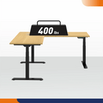 4Dock Electric L-Shaped Height-Adjustable Industrial Workbench (Black Frame)-WB5TB-60RB-Garage Giant 