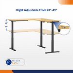4Dock Electric L-Shaped Height-Adjustable Industrial Workbench (Black Frame)-WB5TB-60RB-Garage Giant 