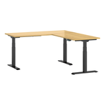 4Dock Electric  Height-Adjustable L-Shaped Industrial Workbench (Black Frame) | Garage Giant