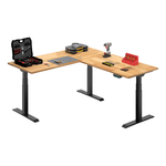 4Dock Electric  Height-Adjustable L-Shaped Industrial Workbench (Black Frame) 