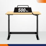 4Dock Manual Hand Crank 60 x 30 Height-Adjustable Industrial Workbench (Black Frame)-WB6B-60RB-Garage Giant 