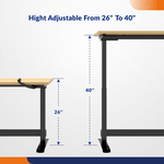 4Dock Manual Hand Crank 60 x 30 Height-Adjustable Industrial Workbench (Black Frame)-WB6B-60RB-Garage Giant 