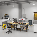 4Dock Heavy-Duty 90 x 34.6 Industrial Workbench with Wood Shelves (Black Frame)-WB7B-90RB-S-Casters Not Needed-Garage Giant 