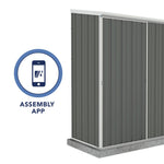 Absco EZI Slider 5' x 3' Metal Storage Shed - Woodland Gray 
