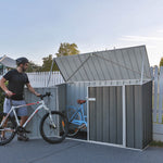 Absco Durango 7.5' x 2.5' Metal Bike Shed - Woodland Gray 