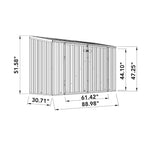 Absco Durango 7.5' x 2.5' Metal Bike Shed - Woodland Gray 