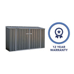 Absco Durango 7.5' x 2.5' Metal Bike Shed - Woodland Gray 