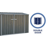 Absco Durango 7.5' x 2.5' Metal Bike Shed - Woodland Gray 