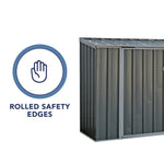 Absco Durango 7.5' x 2.5' Metal Bike Shed - Woodland Gray 