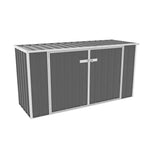 Absco Utility 7.5' x 2.5' Garbage Can Metal Storage Shed - Woodland Gray 
