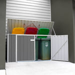 Absco Utility 7.5' x 2.5' Garbage Can Metal Storage Shed - Woodland Gray 