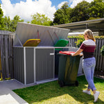 Absco Utility 7.5' x 2.5' Garbage Can Metal Storage Shed - Woodland Gray 
