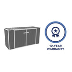 Absco Utility 7.5' x 2.5' Garbage Can Metal Storage Shed - Woodland Gray 
