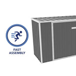 Absco Utility 7.5' x 2.5' Garbage Can Metal Storage Shed - Woodland Gray 