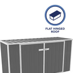 Absco Utility 7.5' x 2.5' Garbage Can Metal Storage Shed - Woodland Gray 
