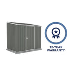 Absco Single Door Space Saver 7.5' x 5' Metal Garden Shed - Woodland Gray 