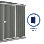 Absco Single Door Space Saver 7.5' x 5' Metal Garden Shed - Woodland Gray 