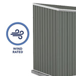 Absco Single Door Space Saver 7.5' x 5' Metal Garden Shed - Woodland Gray 