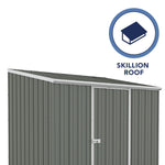 Absco Single Door Space Saver 7.5' x 5' Metal Garden Shed - Woodland Gray 