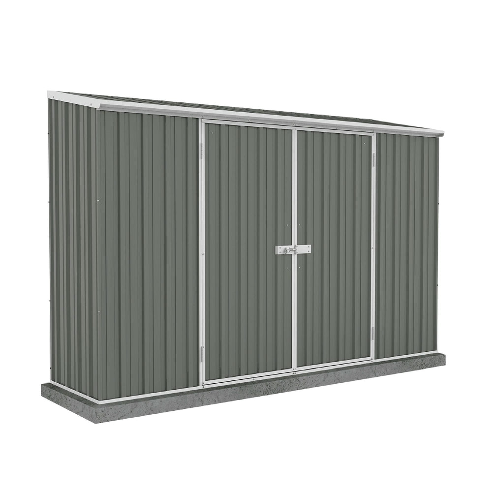 Absco Space Saver 10' x 2.5' Metal Garden Shed - Woodland Gray