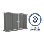 Absco Space Saver 10' x 2.5' Metal Garden Shed - Woodland Gray 