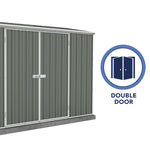 Absco Space Saver 10' x 2.5' Metal Garden Shed - Woodland Gray 