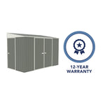 Absco Durango 10' x 5' Metal Bike Shed - Woodland Gray 