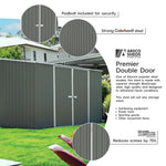 Absco Premier 10' x 10' Metal Storage Shed - Woodland Gray 