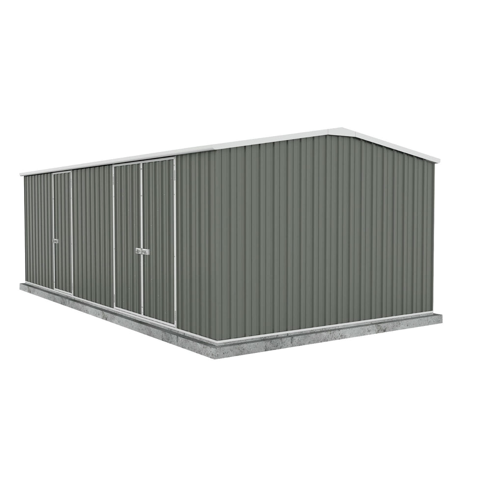 Absco Utility 20' x 10' Workshop Metal Shed - Woodland Gray