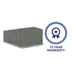 Absco Utility 20' x 10' Workshop Metal Shed - Woodland Gray 