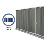 Absco Utility 20' x 10' Workshop Metal Shed - Woodland Gray 