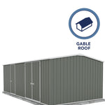 Absco Utility 20' x 10' Workshop Metal Shed - Woodland Gray 