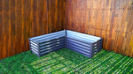 Absco The Organic Garden Co Hakea 4' x 4' x 1' Metal L Garden Bed - Woodland Gray 