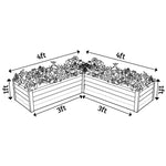 Absco The Organic Garden Co Hakea 4' x 4' x 1' Metal L Garden Bed - Woodland Gray 