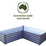 Absco The Organic Garden Co Hakea 4' x 4' x 1' Metal L Garden Bed - Woodland Gray 