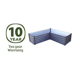 Absco The Organic Garden Co Hakea 4' x 4' x 1' Metal L Garden Bed - Woodland Gray 