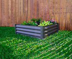 Absco The Organic Garden Co Hakea 4' x 4' x 1' Metal Square Garden Bed - Woodland Gray 