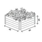 Absco The Organic Garden Co Hakea 4' x 4' x 1' Metal Square Garden Bed - Woodland Gray 