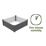 Absco The Organic Garden Co Hakea 4' x 4' x 1' Metal Square Garden Bed - Woodland Gray 
