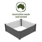 Absco The Organic Garden Co Hakea 4' x 4' x 1' Metal Square Garden Bed - Woodland Gray 