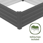 Absco The Organic Garden Co Hakea 4' x 4' x 1' Metal Square Garden Bed - Woodland Gray 