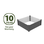 Absco The Organic Garden Co Hakea 4' x 4' x 1' Metal Square Garden Bed - Woodland Gray 