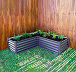 Absco The Organic Garden Co Hakea 4.9' x 4.9' x 1.3' Metal L Garden Bed - Woodland Gray 
