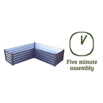 Absco The Organic Garden Co Hakea 4.9' x 4.9' x 1.3' Metal L Garden Bed - Woodland Gray 